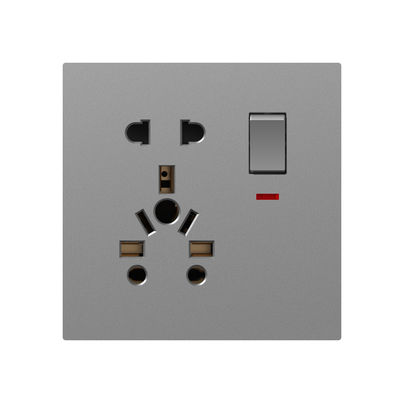 1 gang 5 in 1 socket with LED